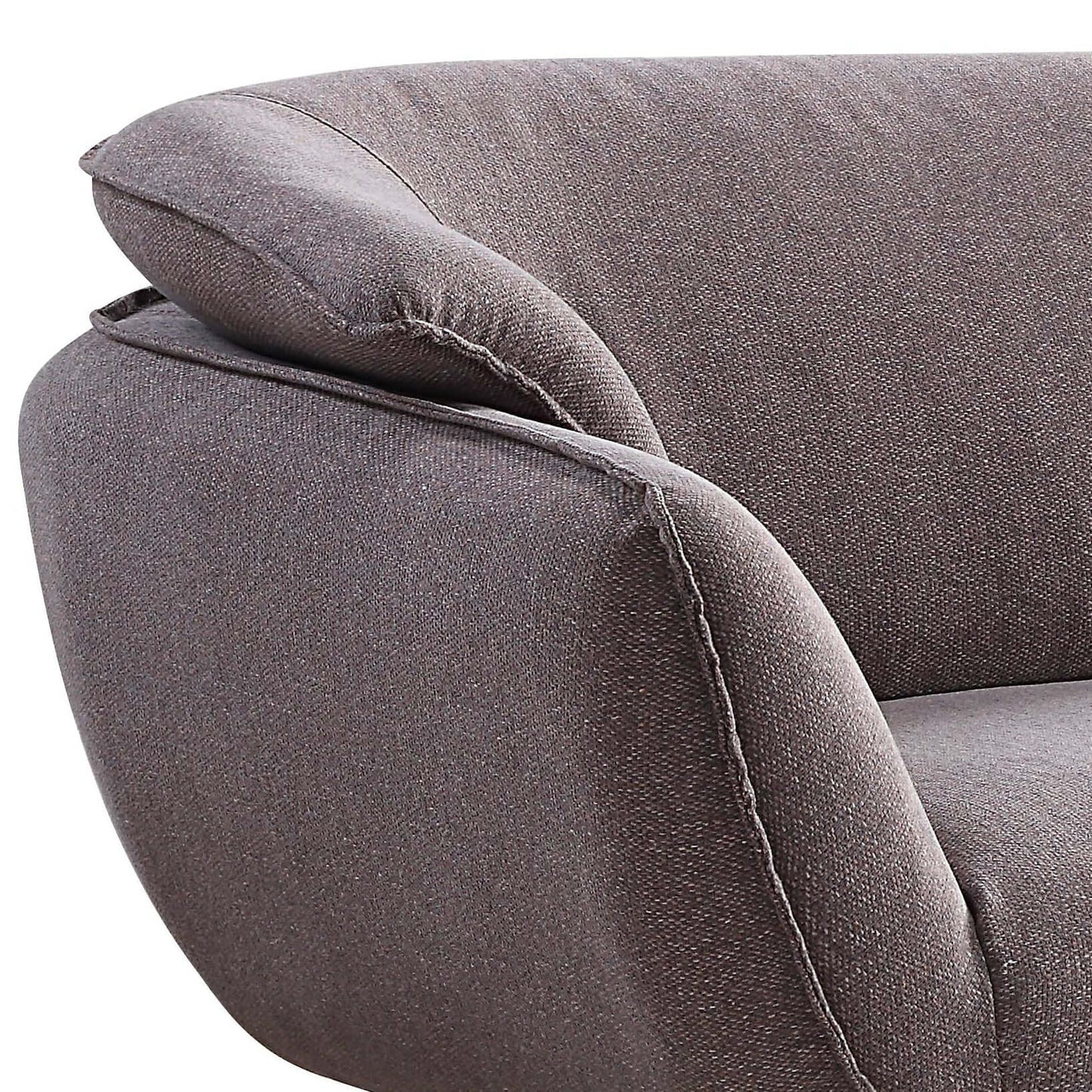 Dalya Gray Linen Loveseat – 78” Modern 2-Seat Sofa with Metal Legs close-up of armrest and cushion texture