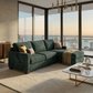 Damon L-Shaped Sectional Sofa – 120" Chaise Sectional in Fabric & Velvet – view 15