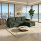 Damon L-Shaped Sectional Sofa – 120" Chaise Sectional in Fabric & Velvet – view 16