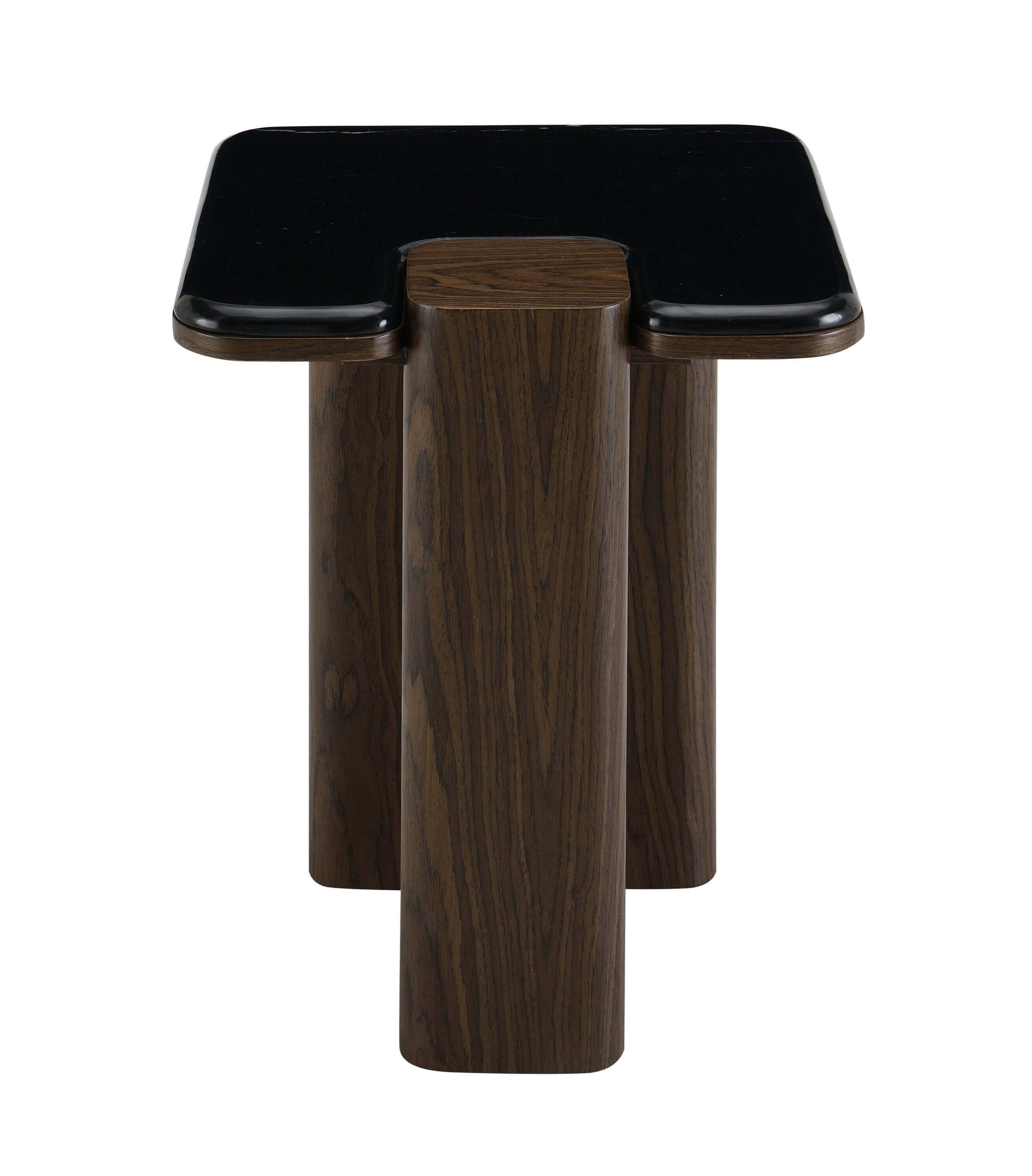 Dana Natural Marble Top & Dark Walnut End Table w/Natural Marble showcasing elegant design and sturdy construction.