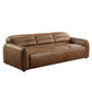 Dark Brown Top Grain Leather Sofa with Black Legs | 95" Contemporary Leather Couch in luxurious leather