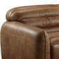 Dark Brown Top Grain Leather Sofa with Black Legs | 95" Contemporary Leather Couch close-up view of padded armrest.