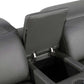 Dark Gray Italian Leather Power Reclining U Shaped Ten Piece Corner Sectional With Console – Console open for storage.