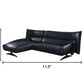 Dark Gray Top Grain Leather Sectional Sofa with Chaise | 113" Modern Sectional dimensions 113" x 67" x 38"