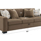 Darya Brown Suede Fabric Sofa w/4 Pillows 89" dimensions with plush cushions and stylish design in rich brown.