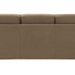 Darya Brown Suede Fabric Sofa w/4 Pillows 89"W back view with plump cushions and clean design.