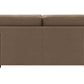 Darya Brown Suede Fabric Loveseat Sofa w/3 Pillows 69" seen from the back, showcasing plush cushions and sturdy construction.
