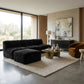 Dashiell Faux Fur Modular Sectional – Black Armless Chair & Ottoman Set – view 2