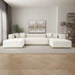 Nolan Tufted Velvet U-Shape Dual Chaise Sofa Sectional in white, featuring deep tufted cushions and luxurious velvet.