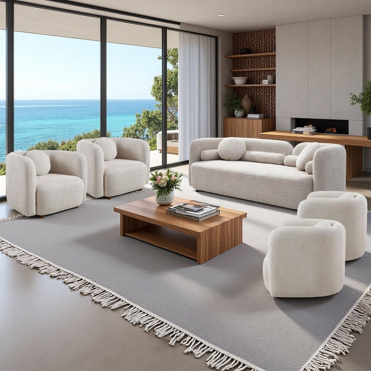 Gethin Boucle Sofa Set