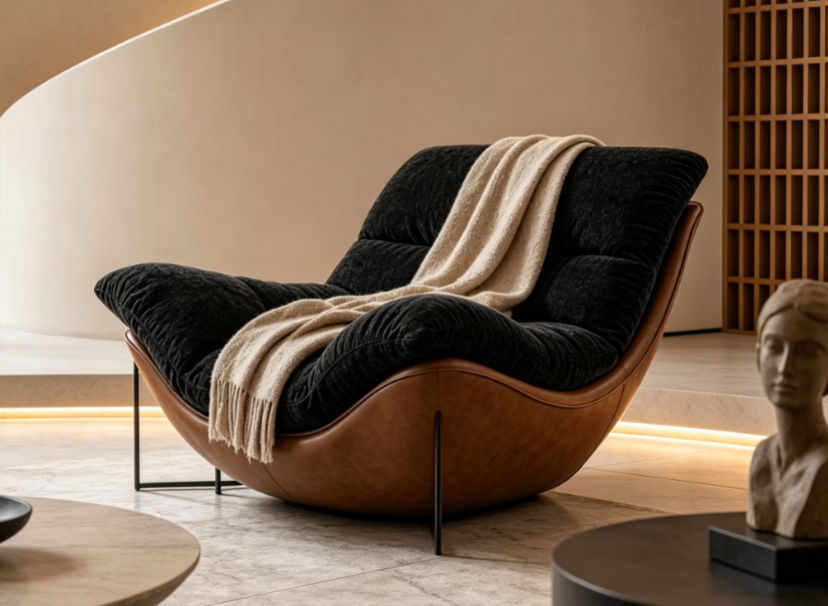 Oberon lounge chair in black