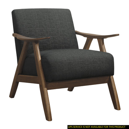 Thaddeus Dark Gray Solid Wood Accent Chair – 32"W Accent Chair