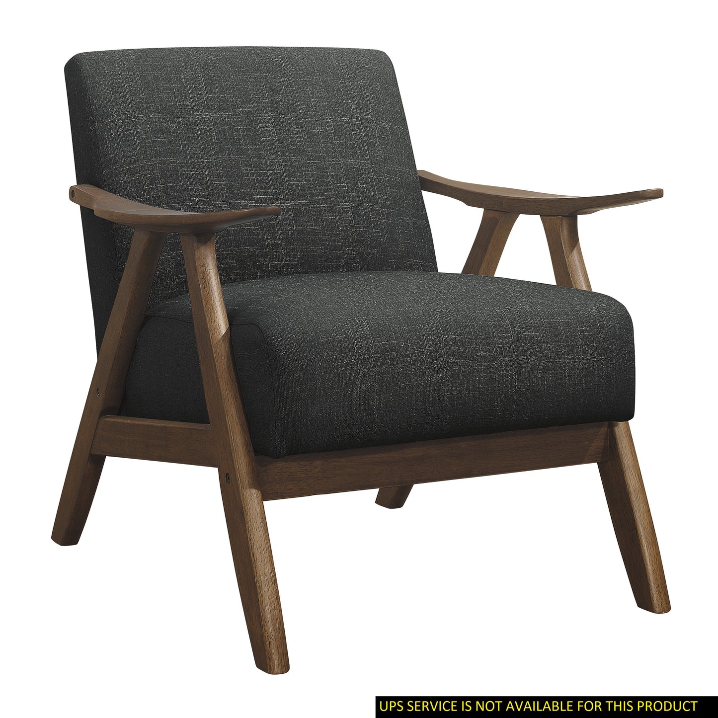 Thaddeus Dark Gray Solid Wood Accent Chair – 32"W Accent Chair
