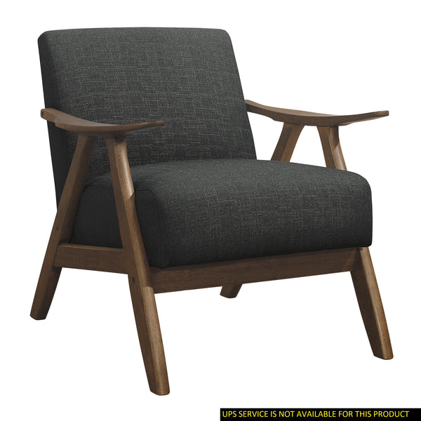 Thaddeus Dark Gray Solid Wood Accent Chair – 32