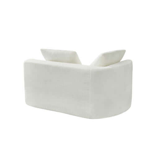 Modern Low Profile Modular Curved Foam Sofa 116' (4 Colors) in white, showcasing its unique curved design and plush cushions.