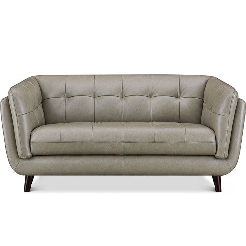 Solana MCM Tufted Top-Grain Leather Sofa Loveseat 70W (2 Color Options)