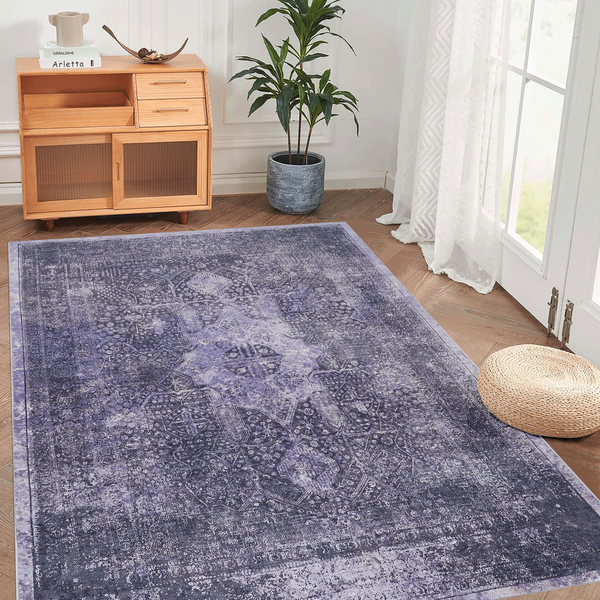 Maval Anthracite Polyester Area Rug – 96