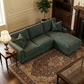 Clifford L-Shaped Sectional Sofa – Made in USA, 9 Fabric Options - Green Velvet Antique Charcoal (9)
