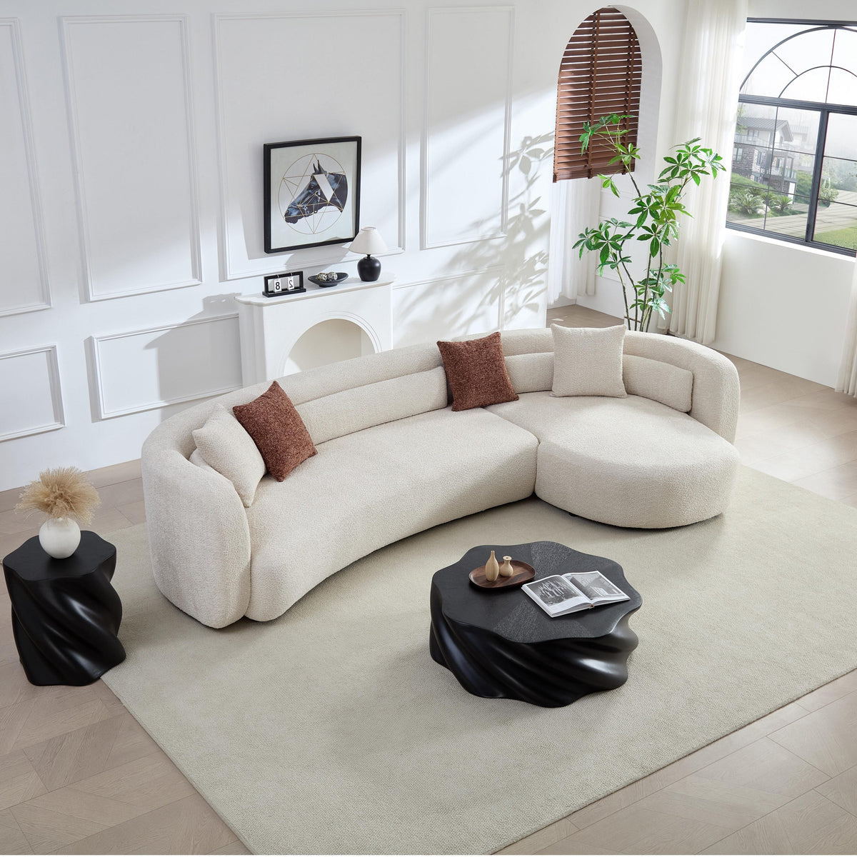 Odile Curved Boucle Sectional