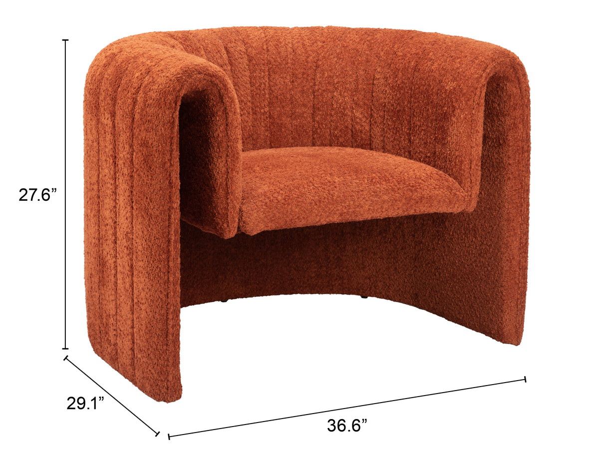 Viana Accent Chair in Burnt Orange