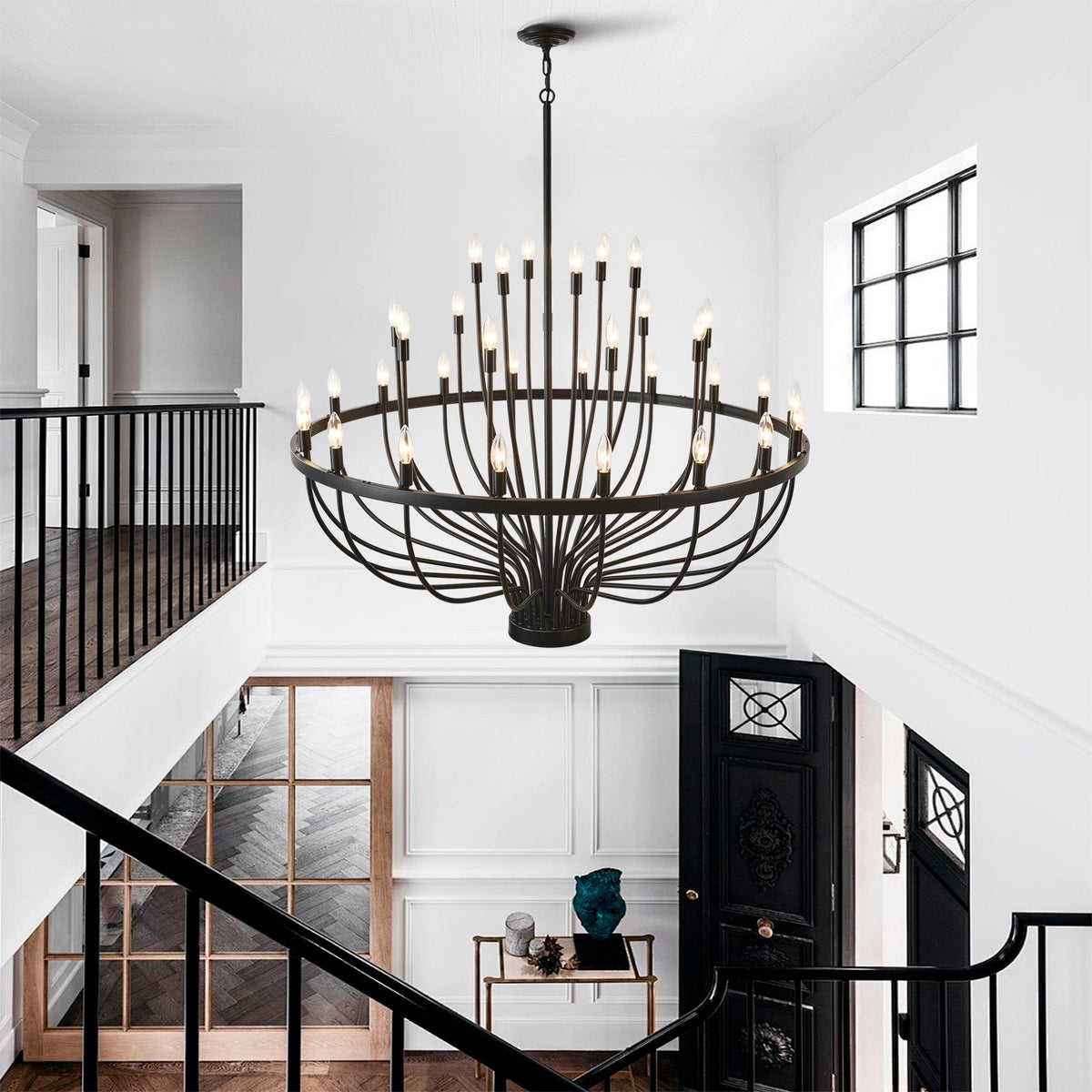 Daxton Black Iron 33-Light Chandelier 47 inch