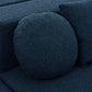 Boneless Boucle Modular Sectional Sofa 115” – Deep Seat Curved U-Shaped Foam Couch for 6 close-up of textured cushion.
