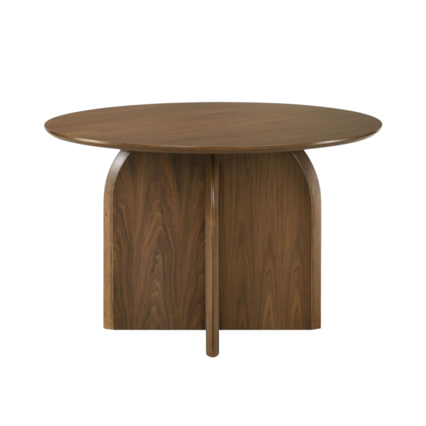 Delmon Dark Walnut Round Dining Table 47" with a refined dark walnut finish and modern elegance, perfect for dining spaces.