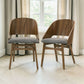 Delmon Fabric & Dark Walnut Side Chair (Set of 2) featuring rich walnut finish and soft upholstery.