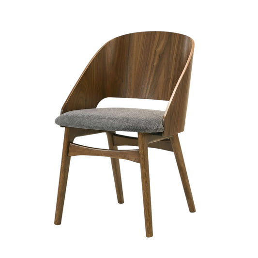 Delmon Fabric & Dark Walnut Side Chair (Set of 2) featuring modern design with soft upholstery and dark walnut finish.