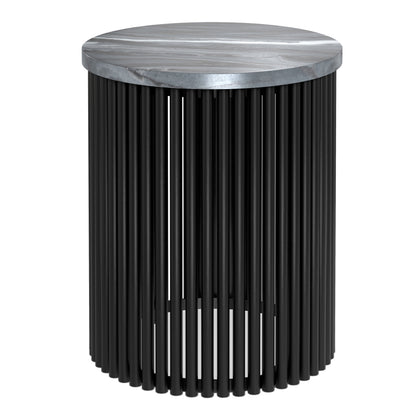 Demy Black Marble Accent Table – 17.5" Accent Table