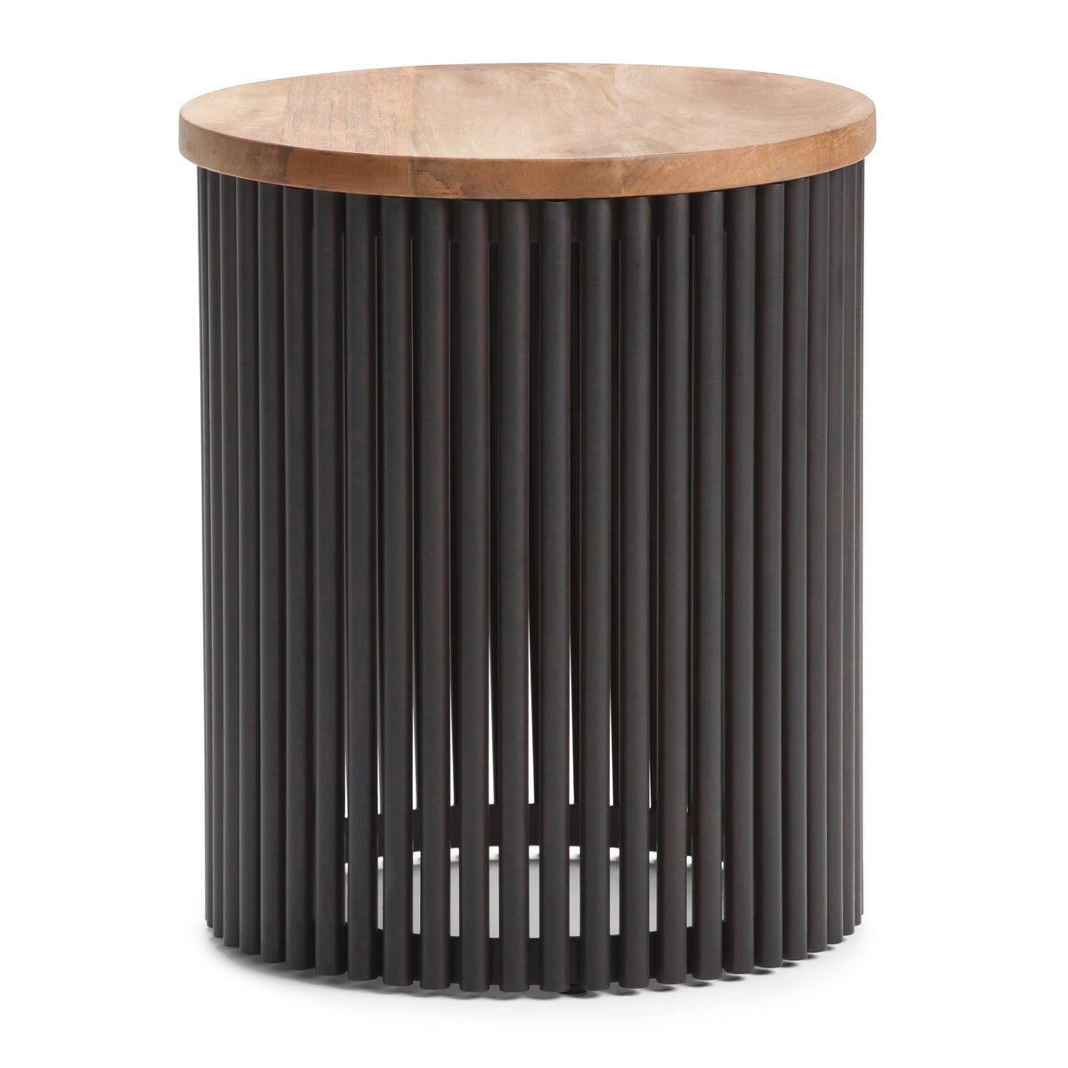 Demy Black Wood Accent Table – 17.5" Round Accent Table