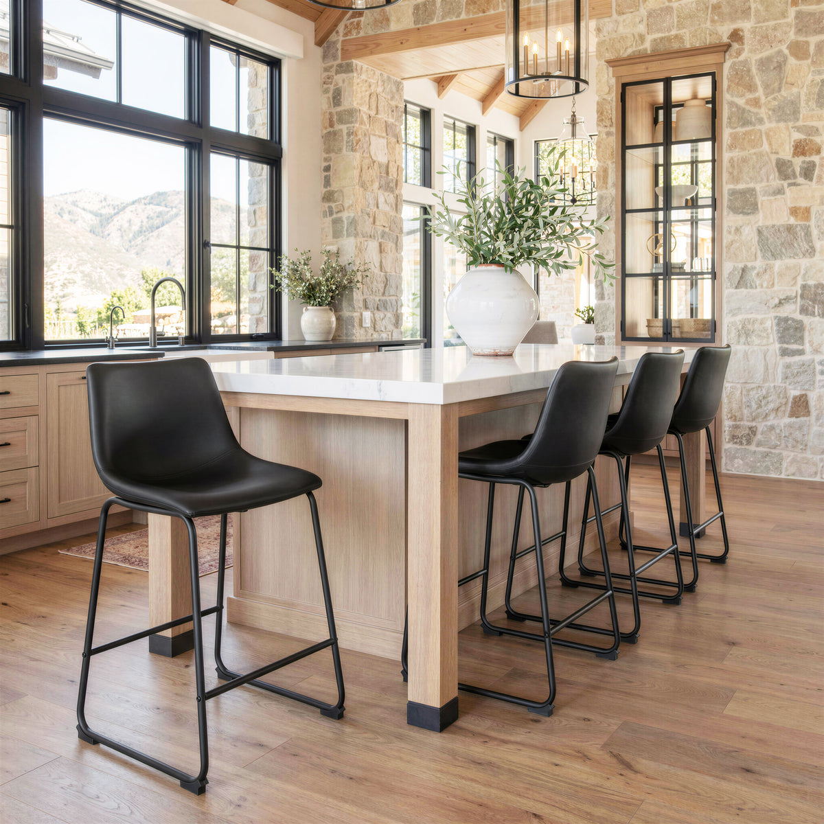 Smart Counter Stool (Set of 2) in Black