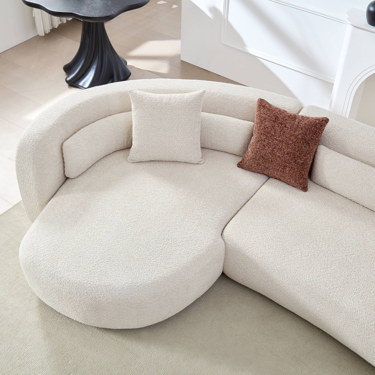 Odile Curved Boucle Sectional