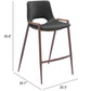 Desi Counter Stool (Set of 2) in Black & Walnut
