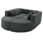 Boneless Boucle Modular Sectional Sofa 115” – Deep Seat Curved U-Shaped Foam Couch for 6