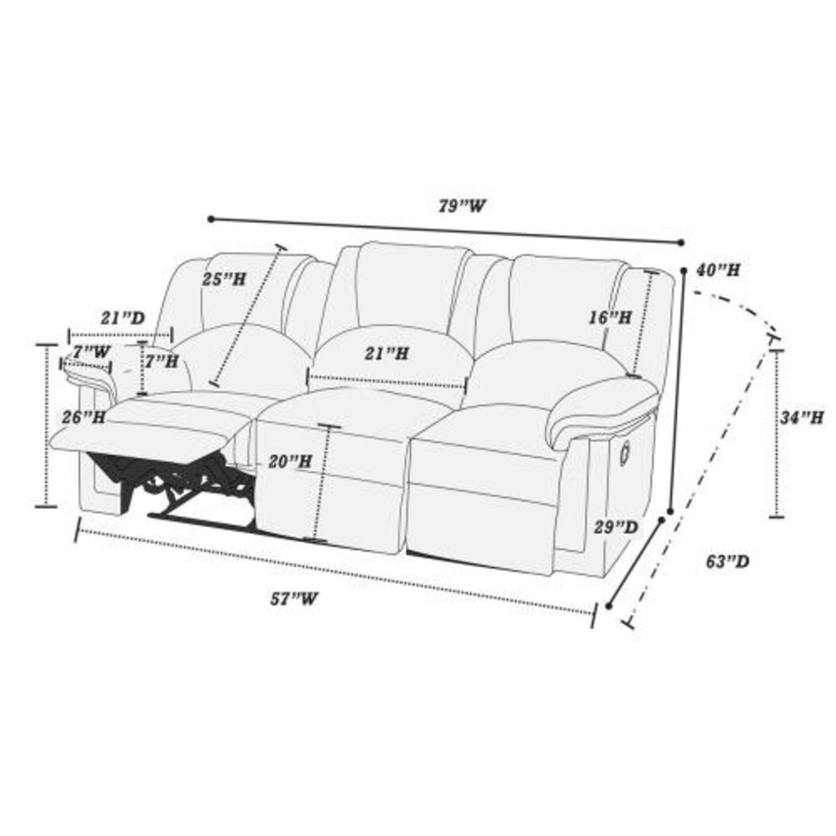 Brennan Black Bonded Leather Reclining Sofa & Loveseat Set