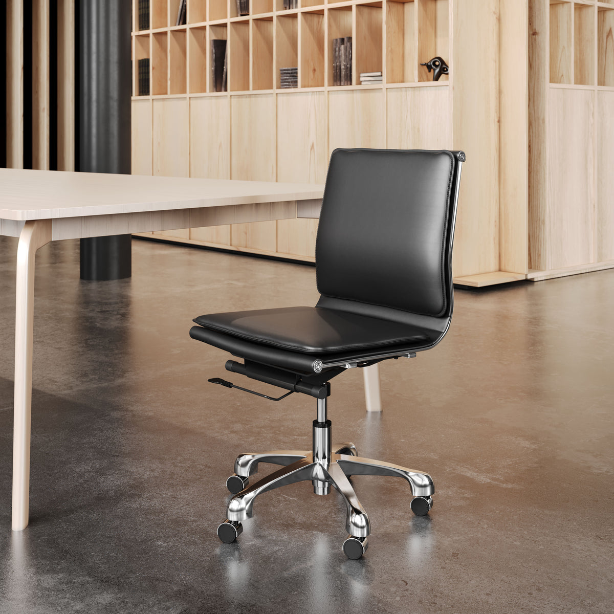 Lider Plus Armless Office Chair in Black