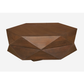 Diamond Shape Solid Wood Lift-Top Coffee Table in Matte Brown 48" with sculptural design and hidden storage.
