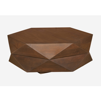 Diamond Shape Solid Wood Lift-Top Coffee Table in Matte Brown 48