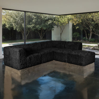 Donovan Faux Fur Modular Sectional – 107" 5-Piece L-Shape Sectional – view 3