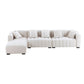 Dunmore Beige Velvet Sectional Sofa – 139"
