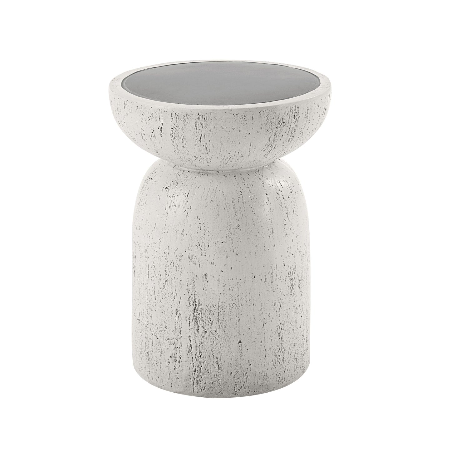 Dylana Gray Engineered Stone Accent Table – 14" Round Accent Table