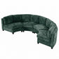 Rosalind Chenille Curved Modular Sectional – 4-Seat Sofa - Green (12)