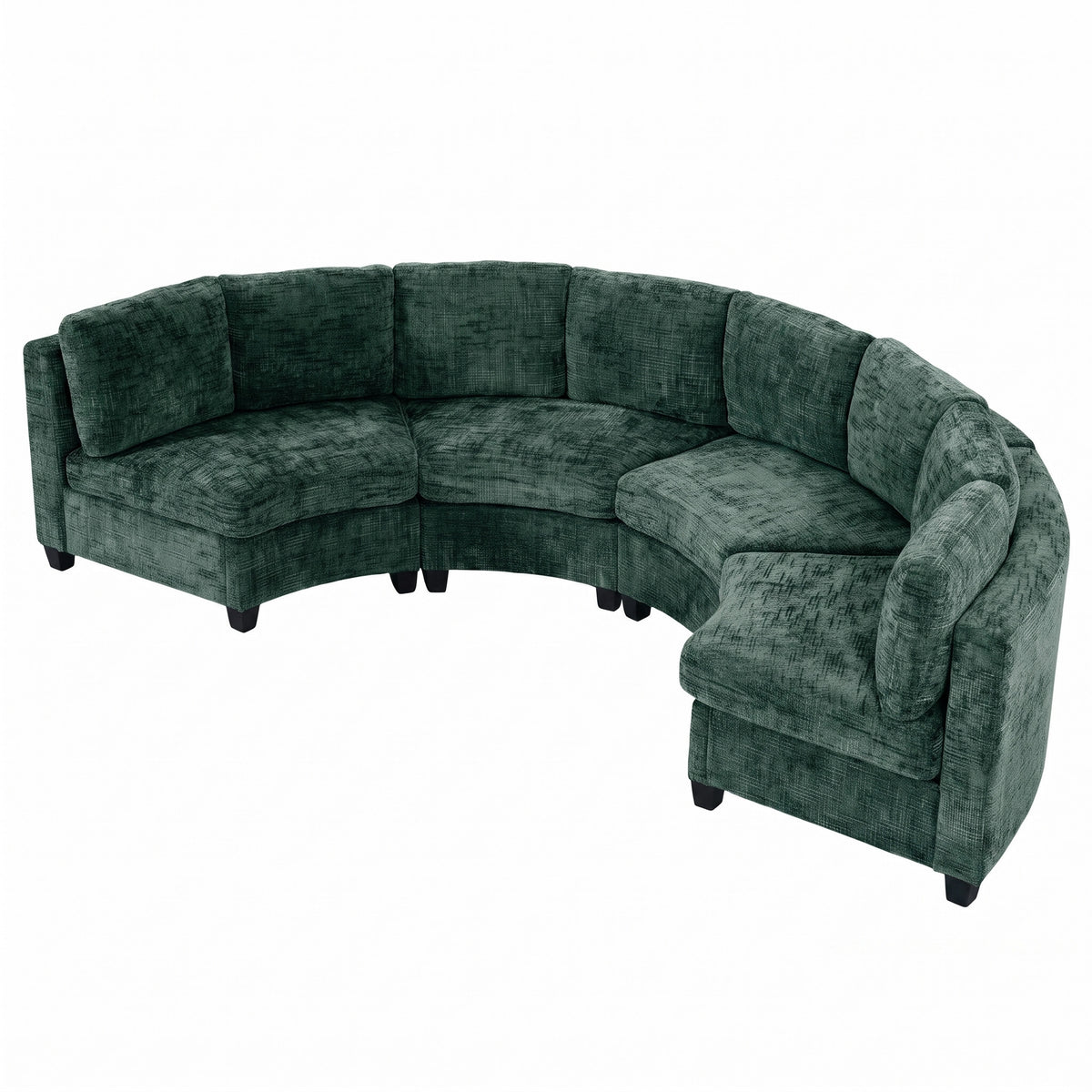 Rosalind Chenille Curved Modular Sectional – 4-Seat Sofa - Green (12)
