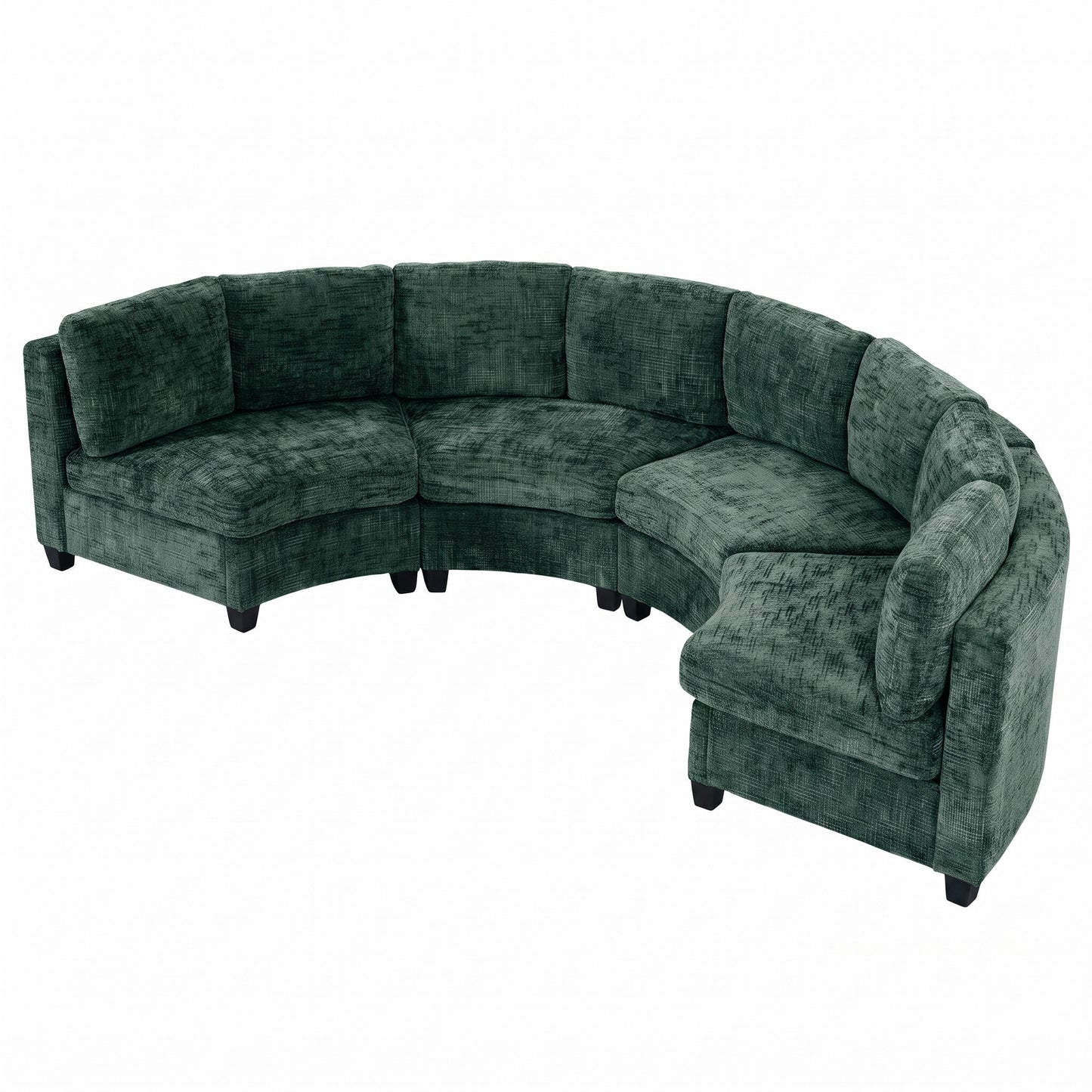 Rosalind Chenille Curved Modular Sectional – 4-Seat Sofa - Green (12)