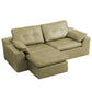 Delano Faux Leather Sectional Sofa in Green