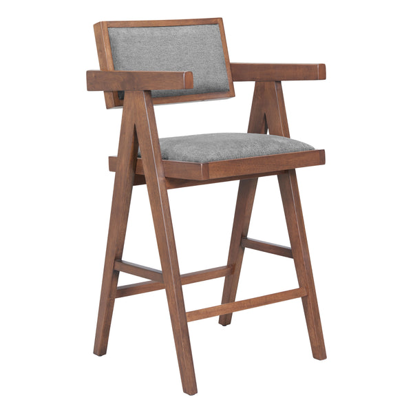 Delhi Gray & Walnut Counter Stool (Set of 2)