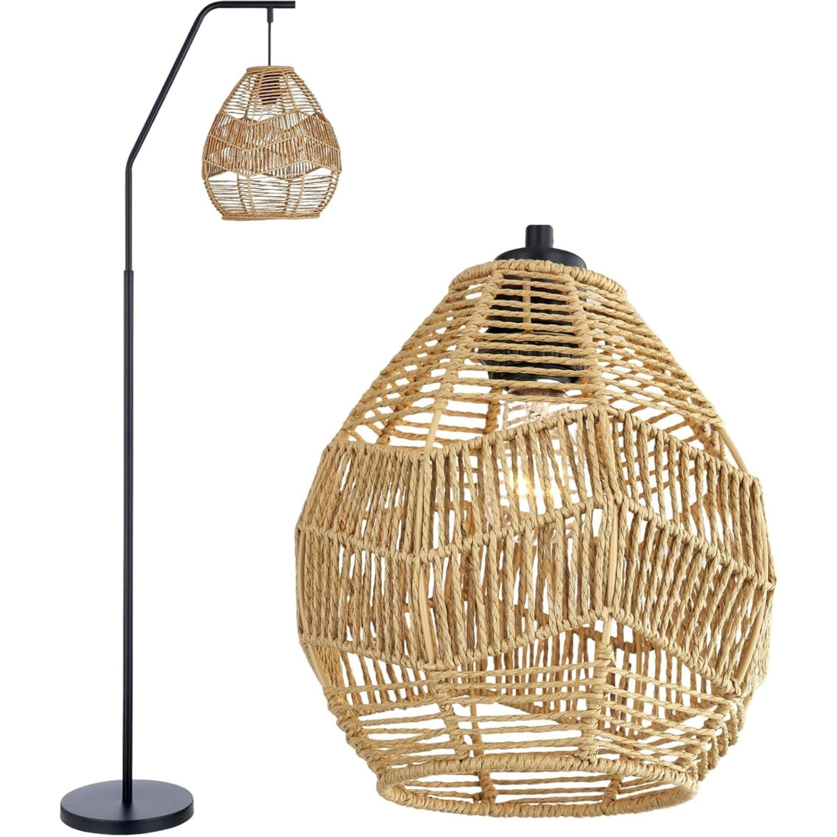 Ferris Rattan Arc Floor Lamp