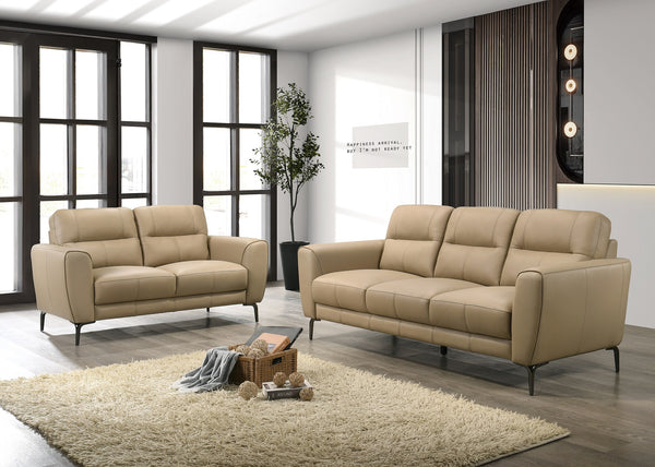 Castellan Top-Grain Leather Sofa & Loveseat Set – 82