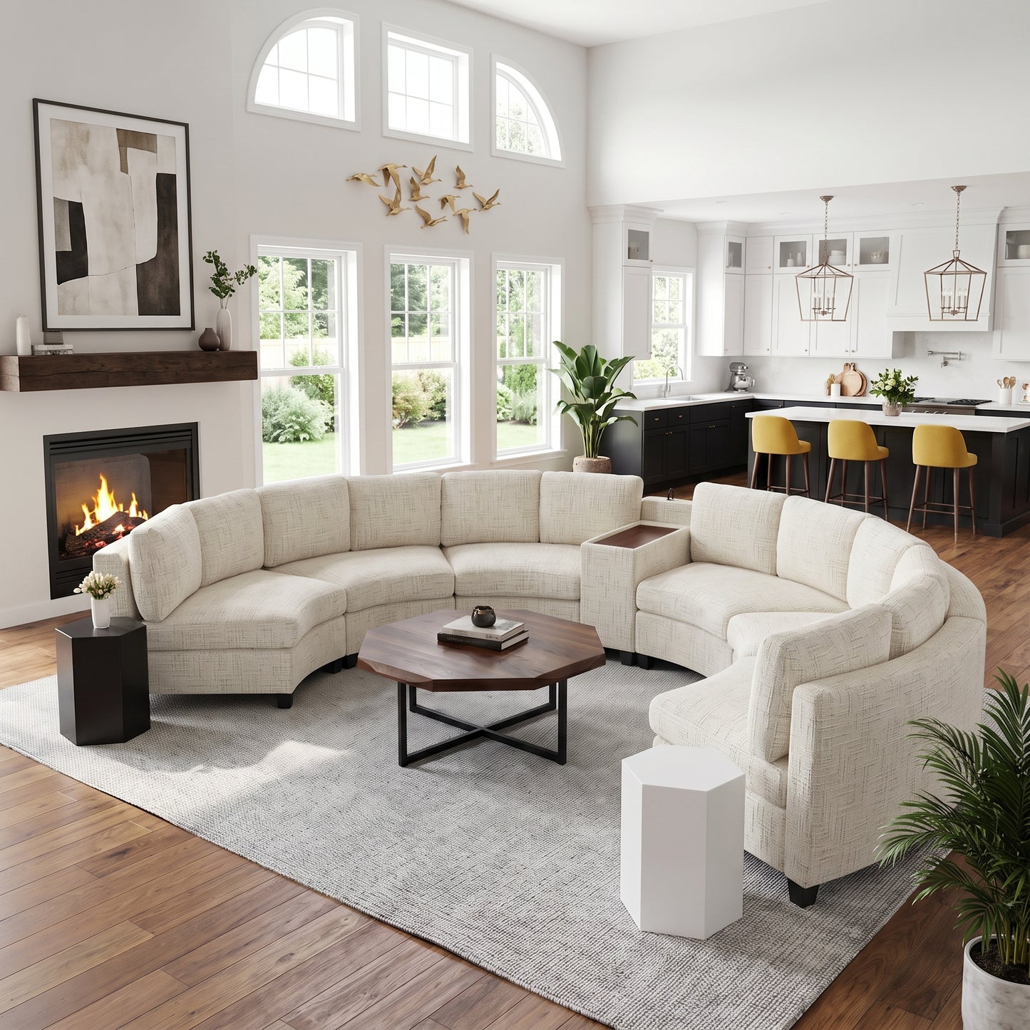 Harlow Curved Modular Sectional - Beige (4)